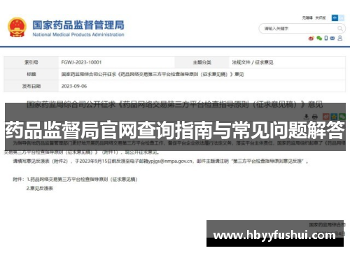 药品监督局官网查询指南与常见问题解答
